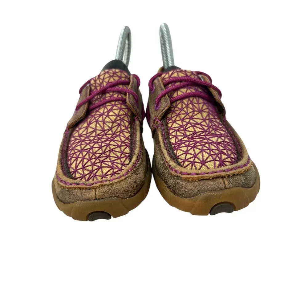 Twisted X Casual Boat‎ Shoes Womens Driving Mocs 5.5M Brown Leather WDM0066